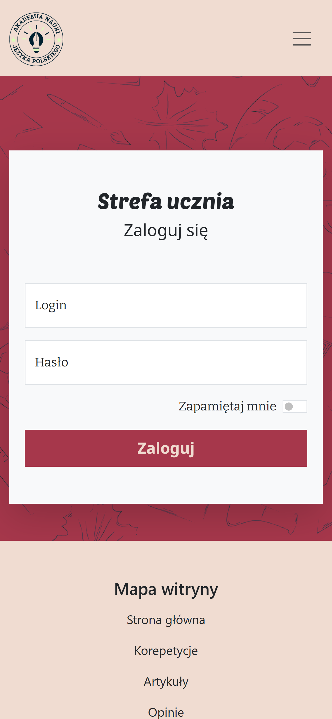 Akademia Nauki Języka Polskiego - strona od podstaw/panel administracyjny