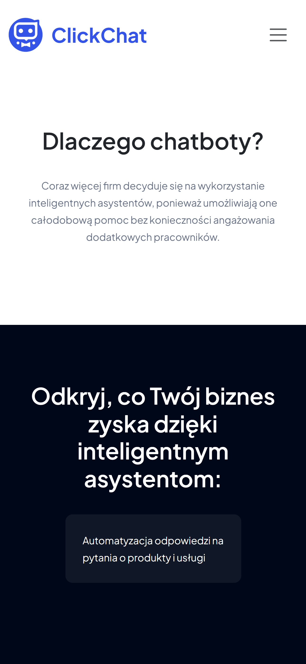 ClickChat - strona internetowa od podstaw