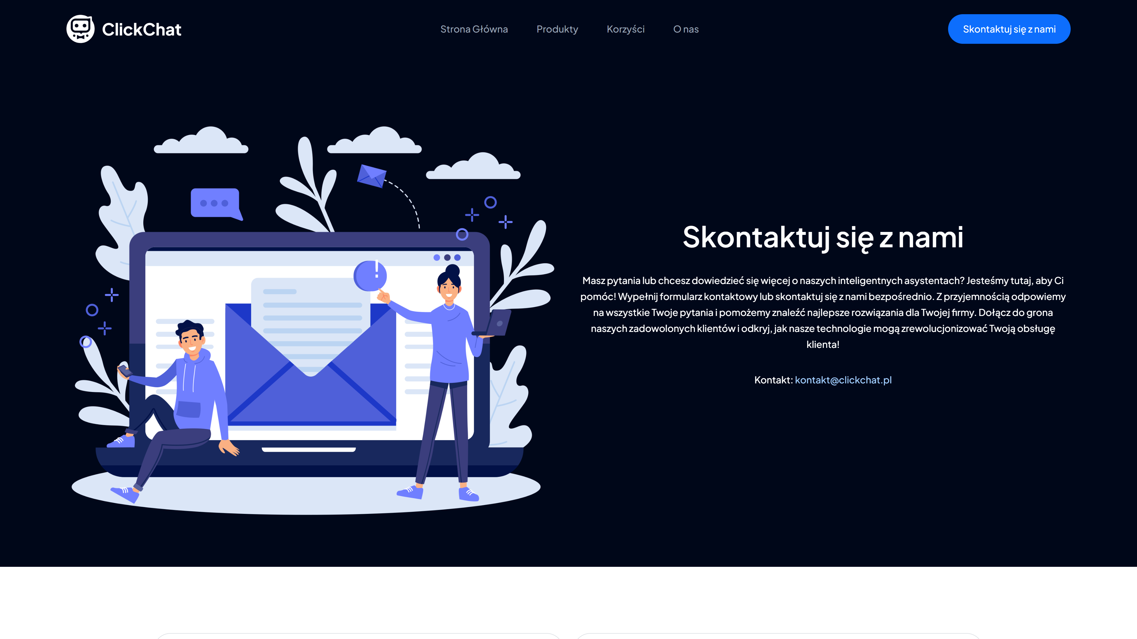 ClickChat - strona internetowa od podstaw