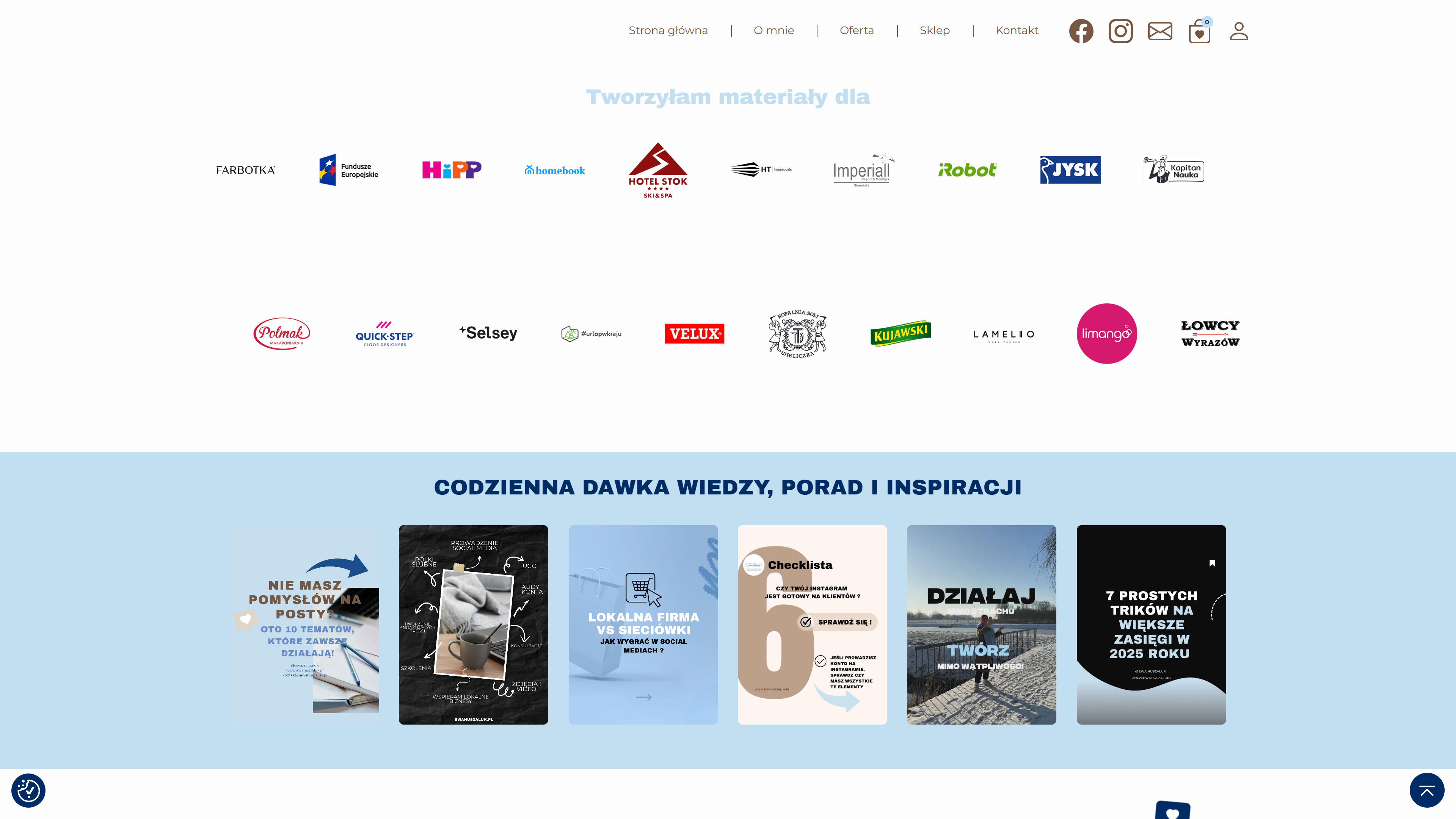 Ewa Huszaluk - strona internetowa z funkcją sklepu