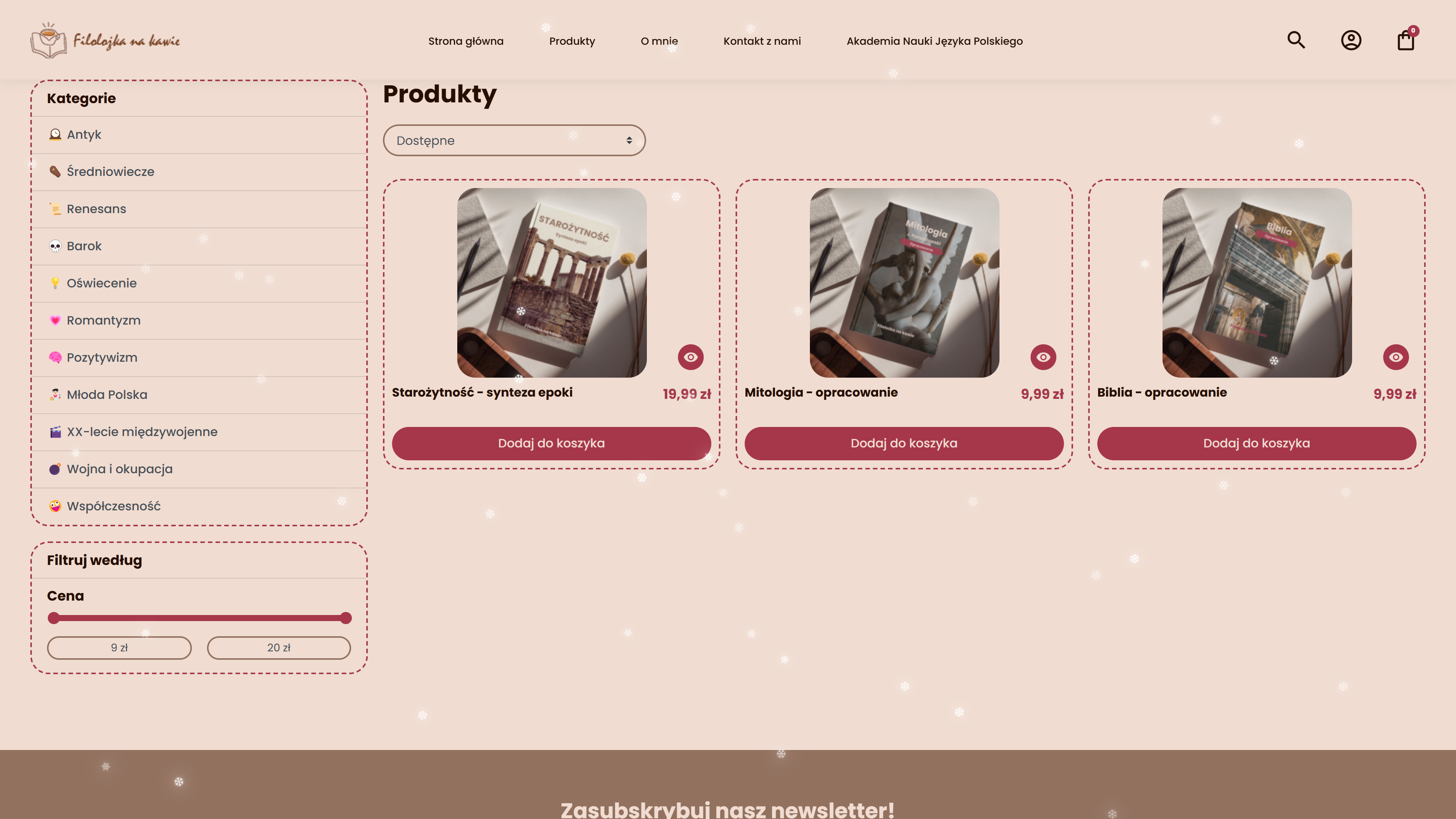 Filolożka na kawie - sklep internetowy na Prestashop