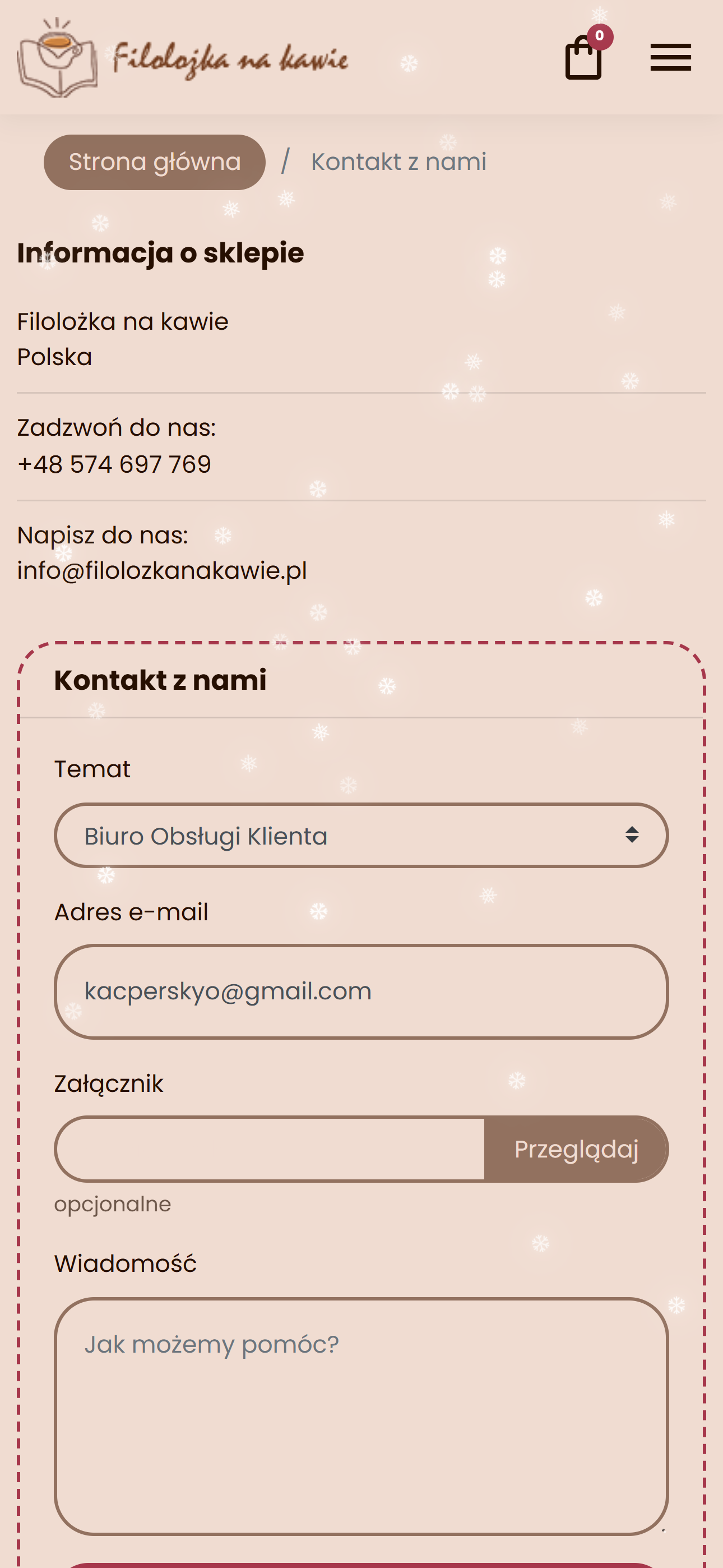 Filolożka na kawie - sklep internetowy na Prestashop
