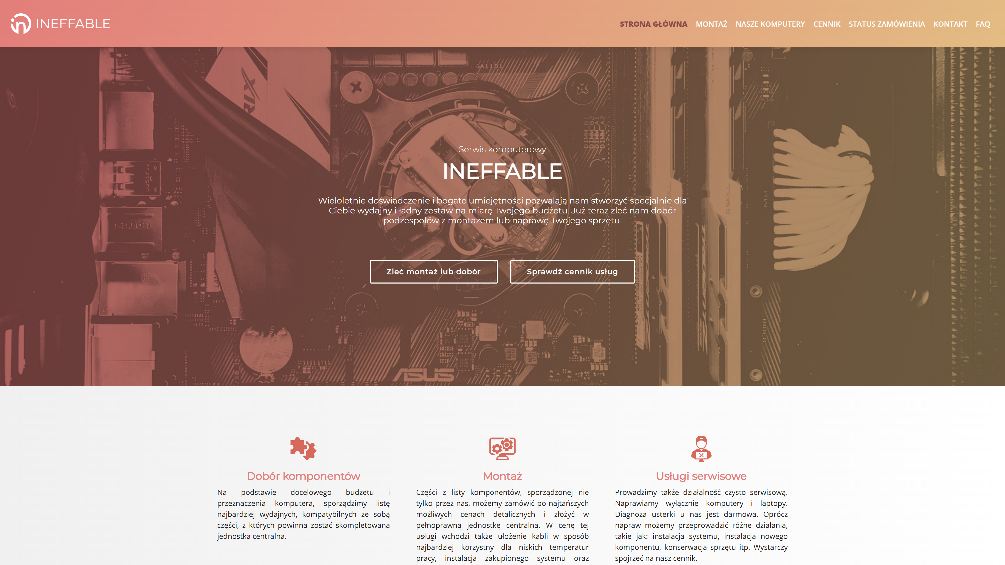 Ineffable - strona od podstaw/panel administracyjny