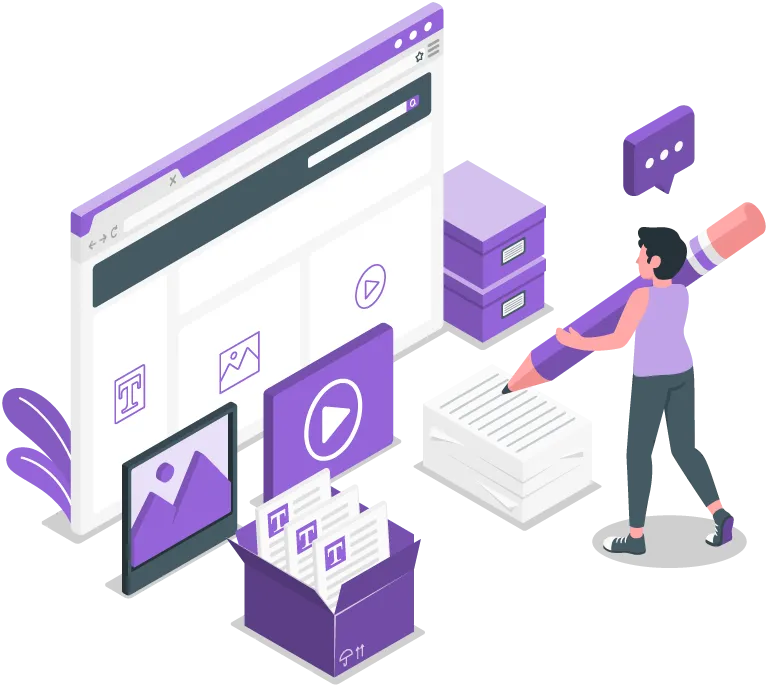 Człowiek zmieniający układ strony