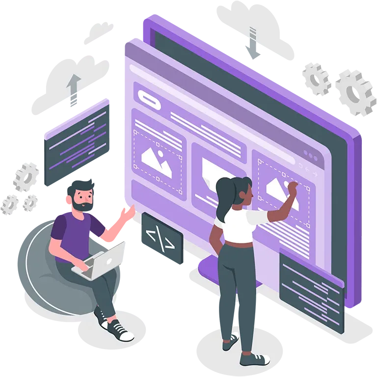 Ludzie pracujący nad stroną