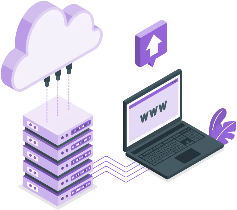 Laptop podłączony do chmury