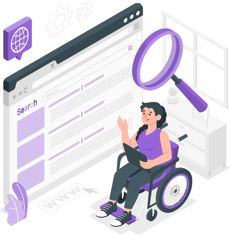 Kobieta korzystająca z ułatwień dostępu