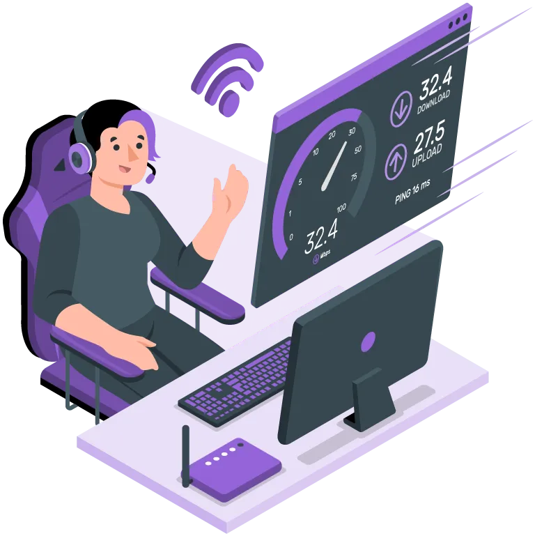 Kobieta ciesząca się szybkim działaniem strony internetowej