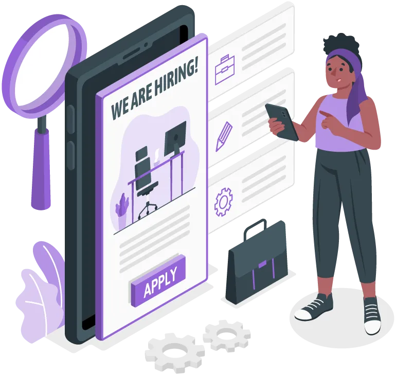 Woman browsing her offer